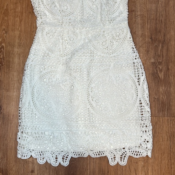 J.O.A Los‎ Angeles Elegant White Lace Dress Bridal Shower Wedding Event Size Med - Picture 9 of 13